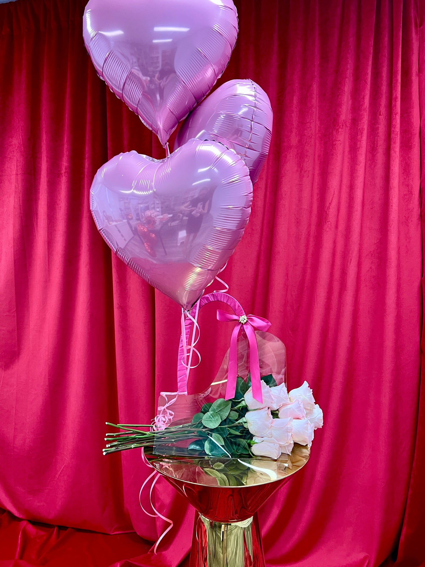 Floral Purse with Pink Hearts