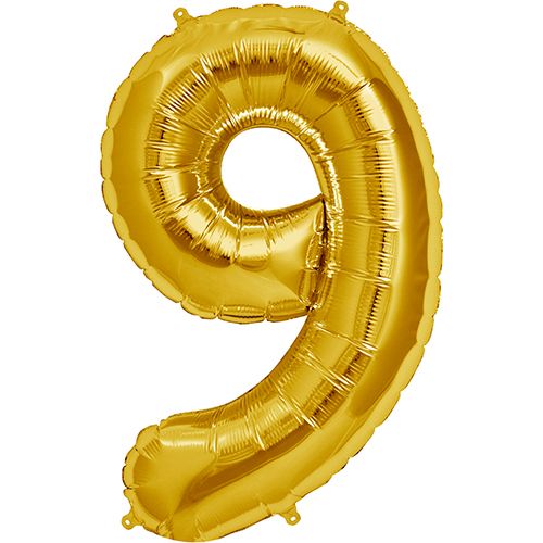 34" Gold Number 9 (Pack of 3)