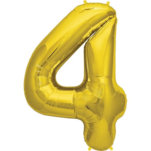 34" Gold Number 4 (Pack of 3)