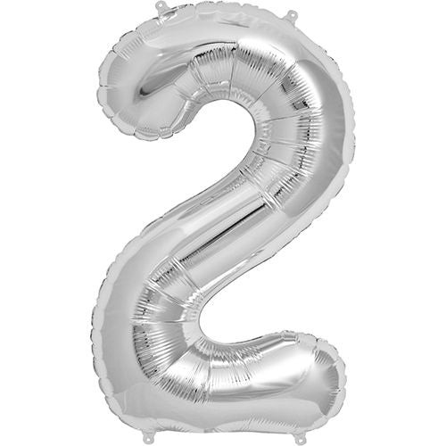 34" Silver Number 2 (Pack of 3)