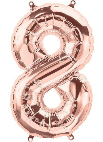 34" Rose Gold Number 8 (Pack of 3)