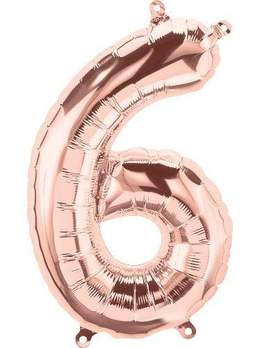 34" Rose Gold Number 6 (Pack of 3)