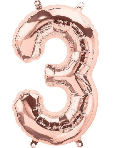 34" Rose Gold Number 3 (Pack of 3)