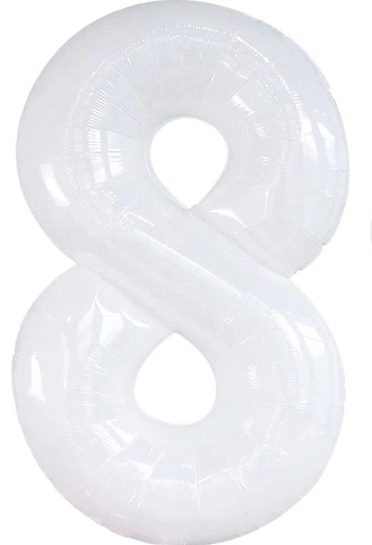 34" White Number 8 (Pack of 3)