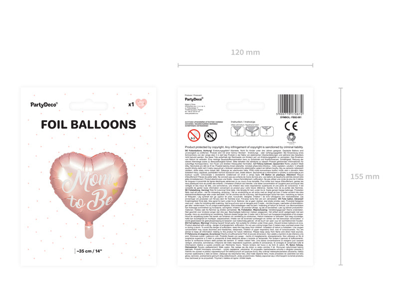 18” Foil Balloon Mom to Be Pink