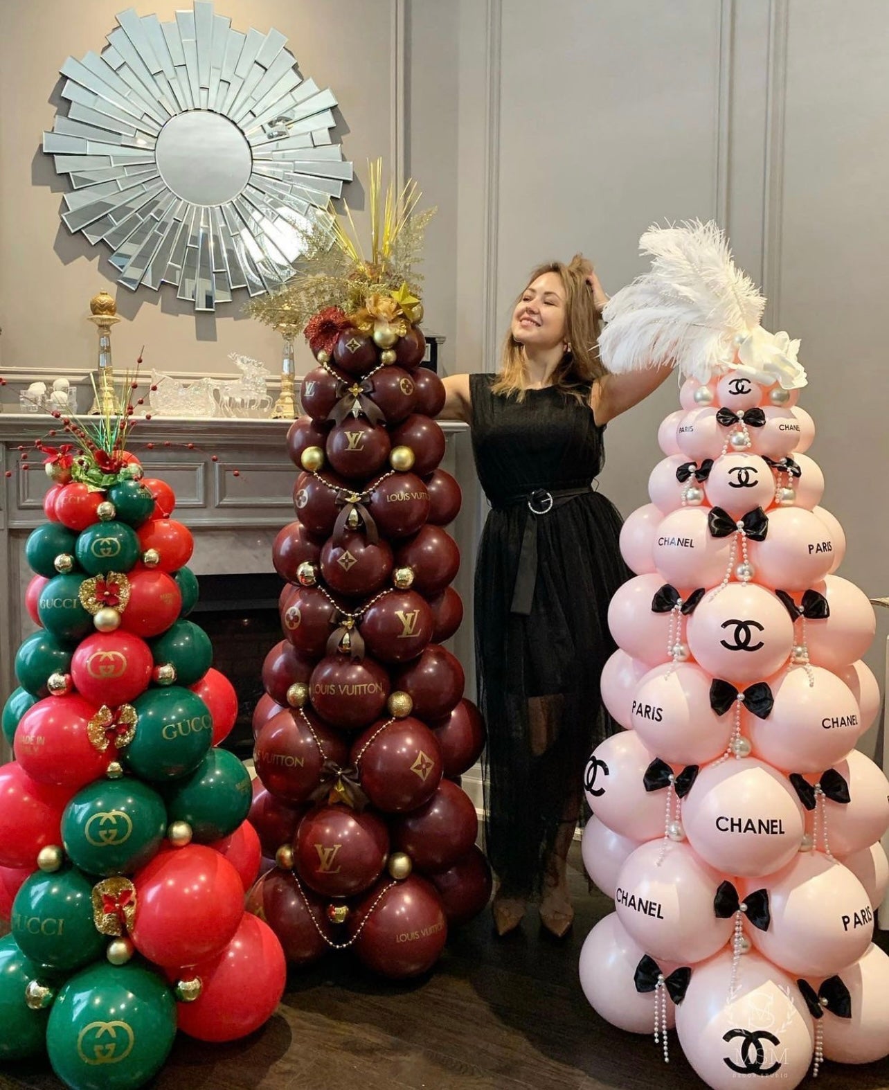 Chanel Inspired Christmas Balloon Tree