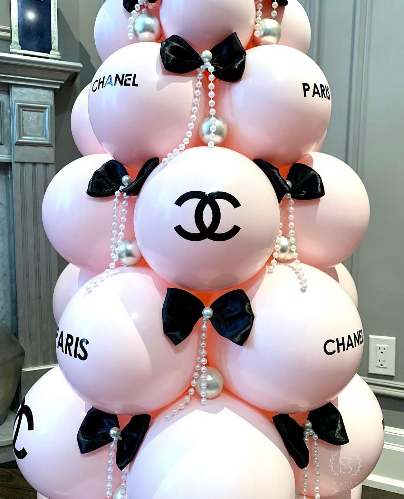 Chanel Inspired Christmas Balloon Tree