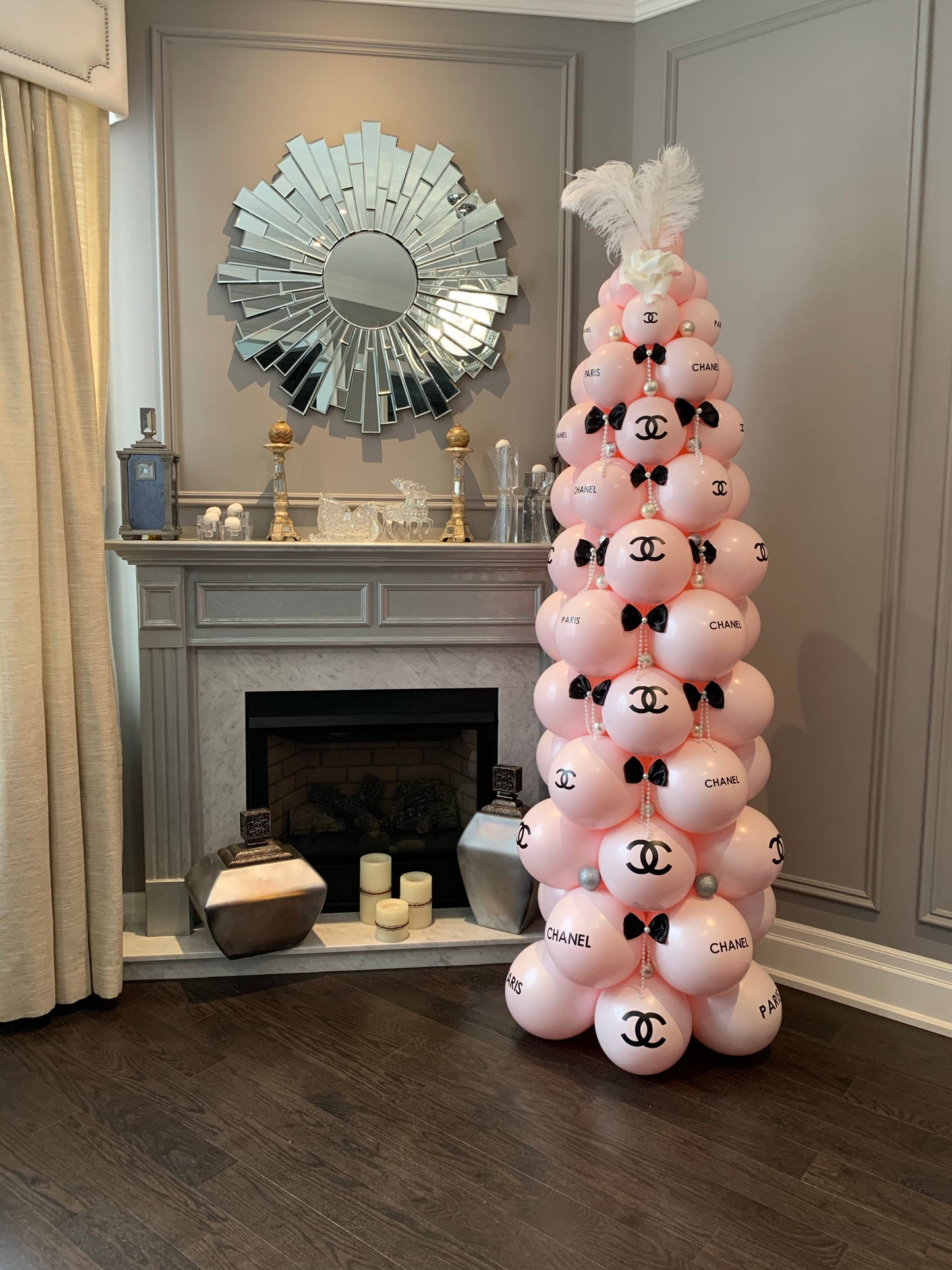 Chanel Inspired Christmas Balloon Tree