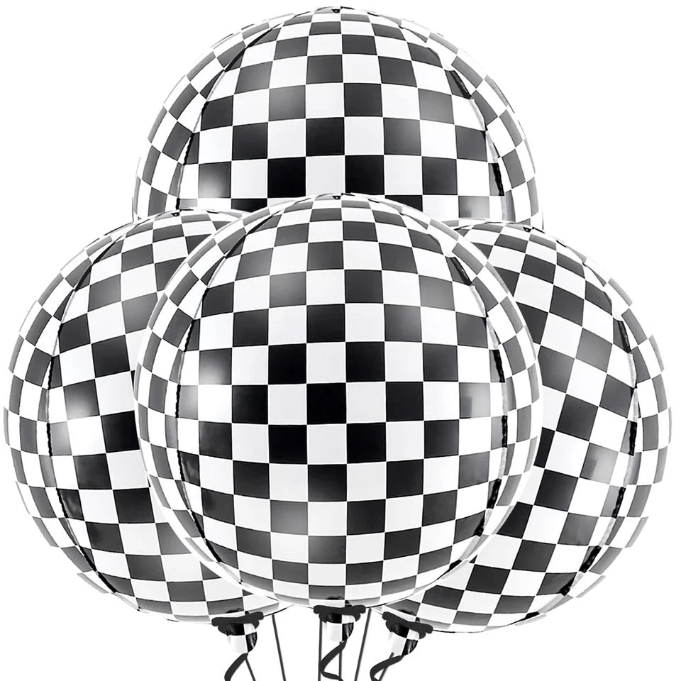 22” Race Print 4D Foil Balloon (PACK of 3)