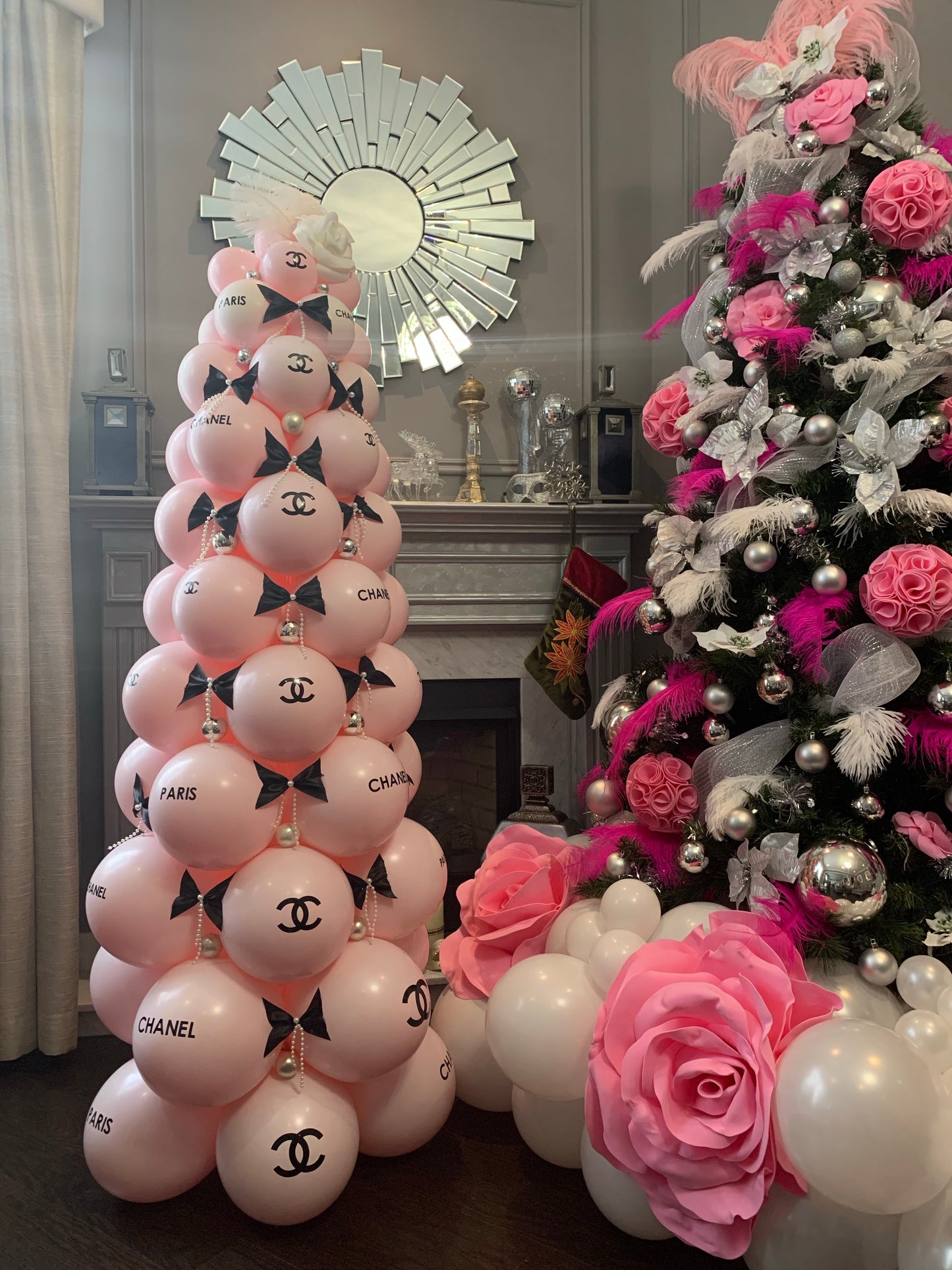 Chanel Inspired Christmas Balloon Tree