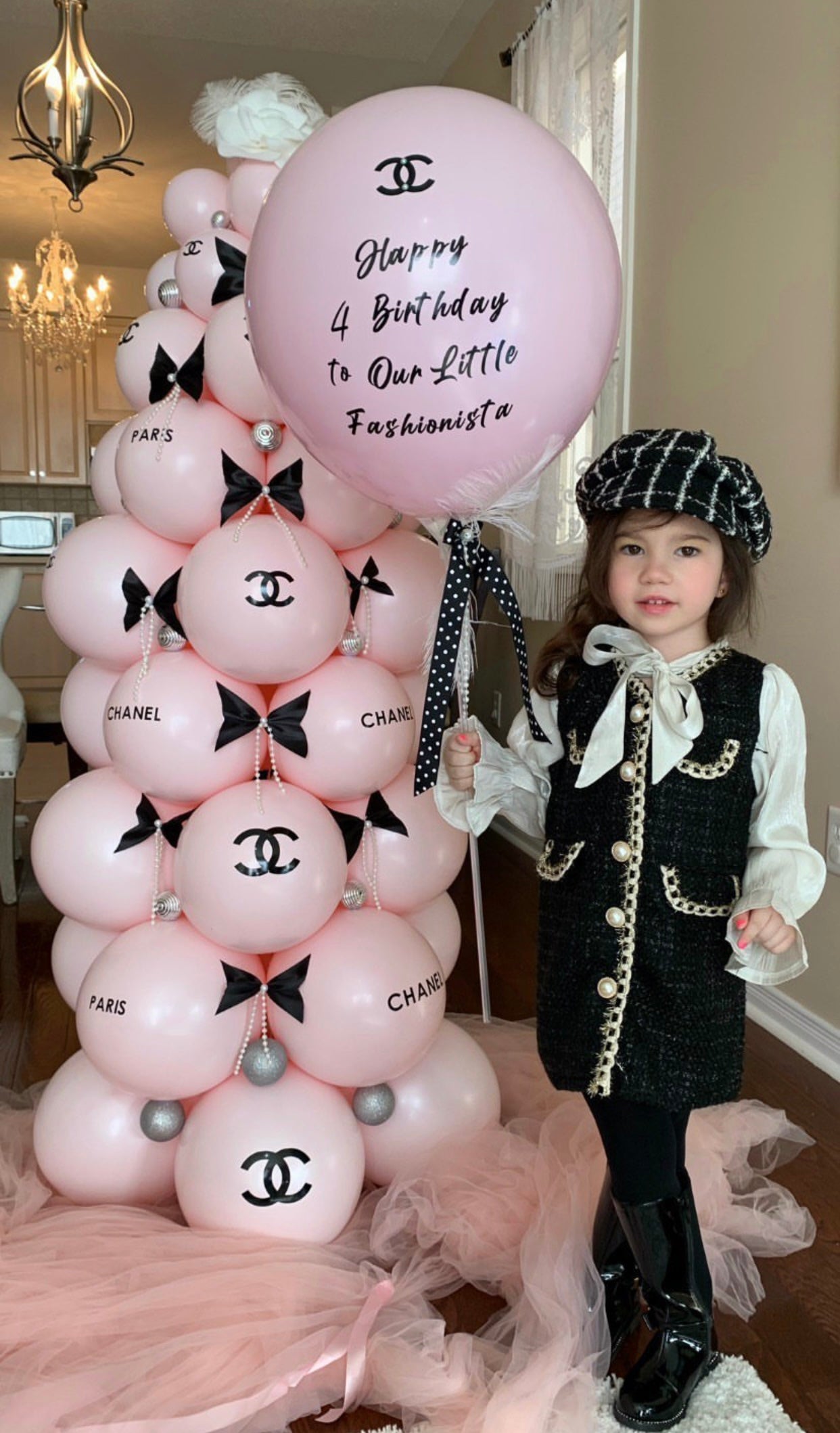 Chanel Inspired Christmas Balloon Tree