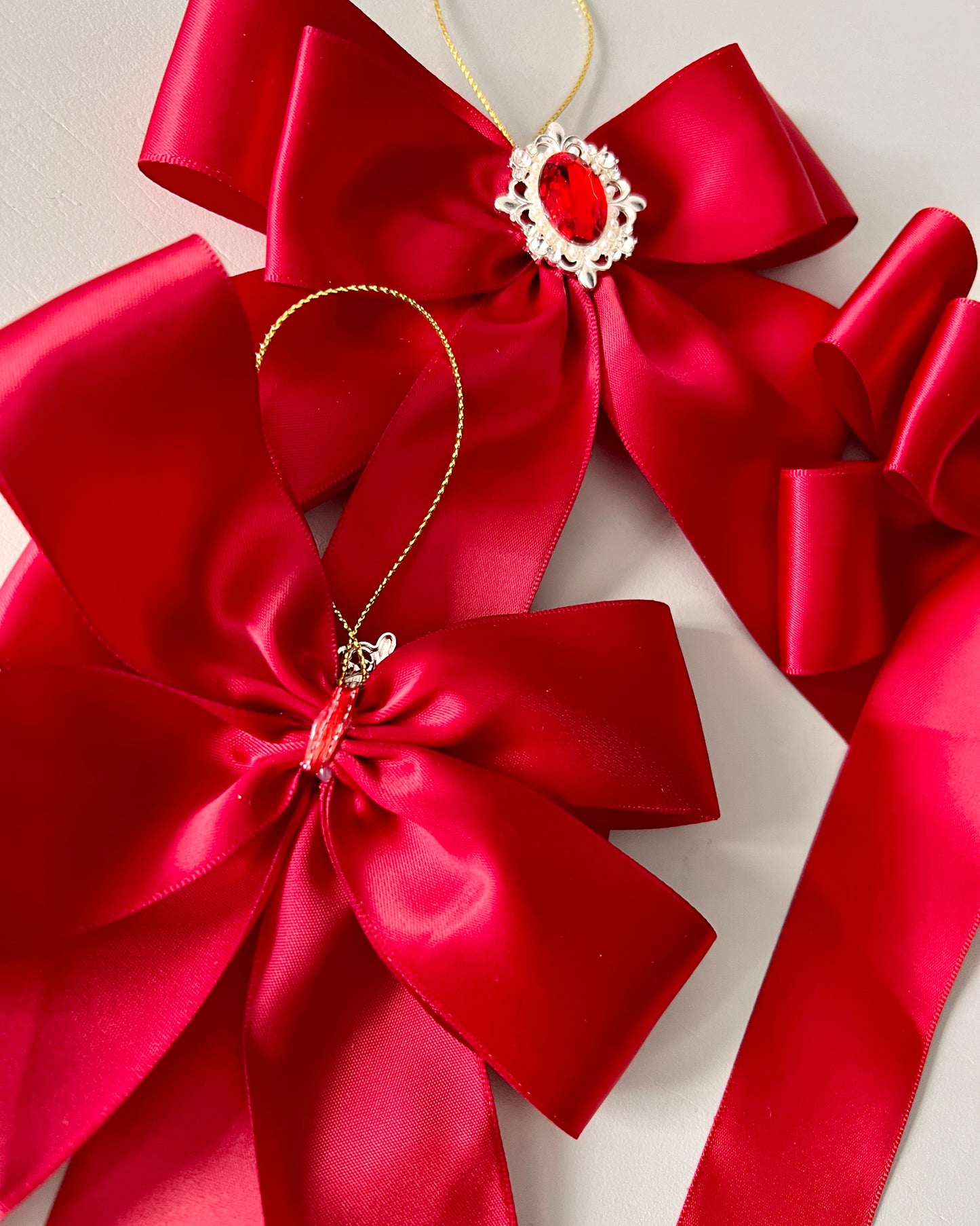 Satin Luxe Bow Small Red (SET of 3)- Christmas Ornament