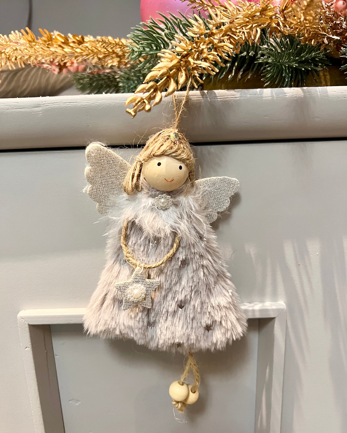 Little Fairy Christmas Ornament Gray