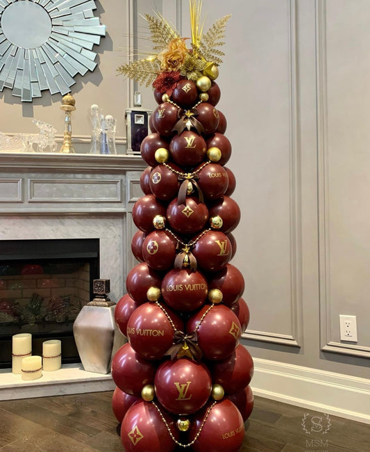 LV Inspired Christmas Balloon Tree