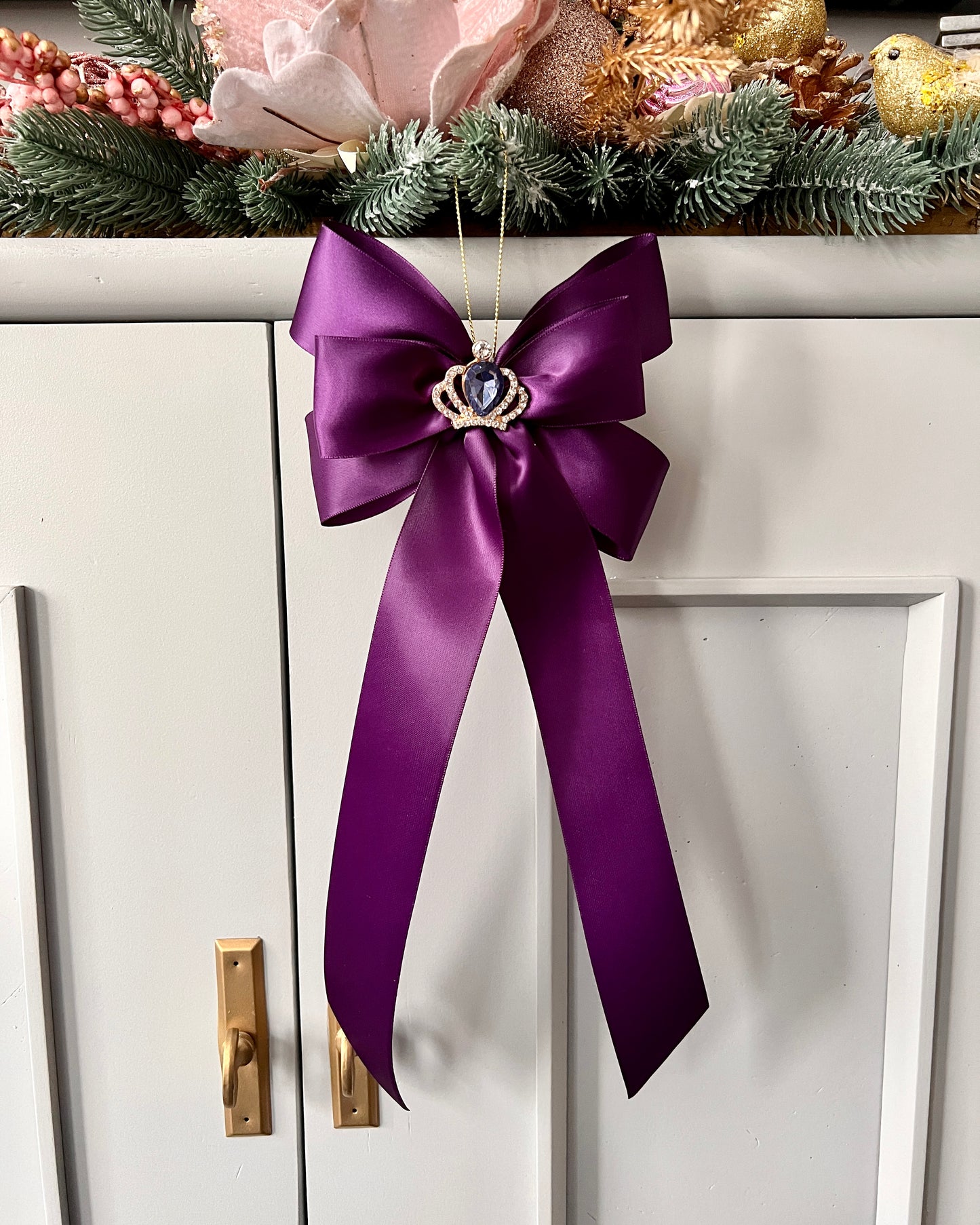 Satin Luxe Bow Small Purple (SET of 3)- Christmas Ornament