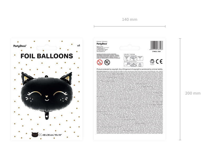 19” Foil Balloon Cat Black