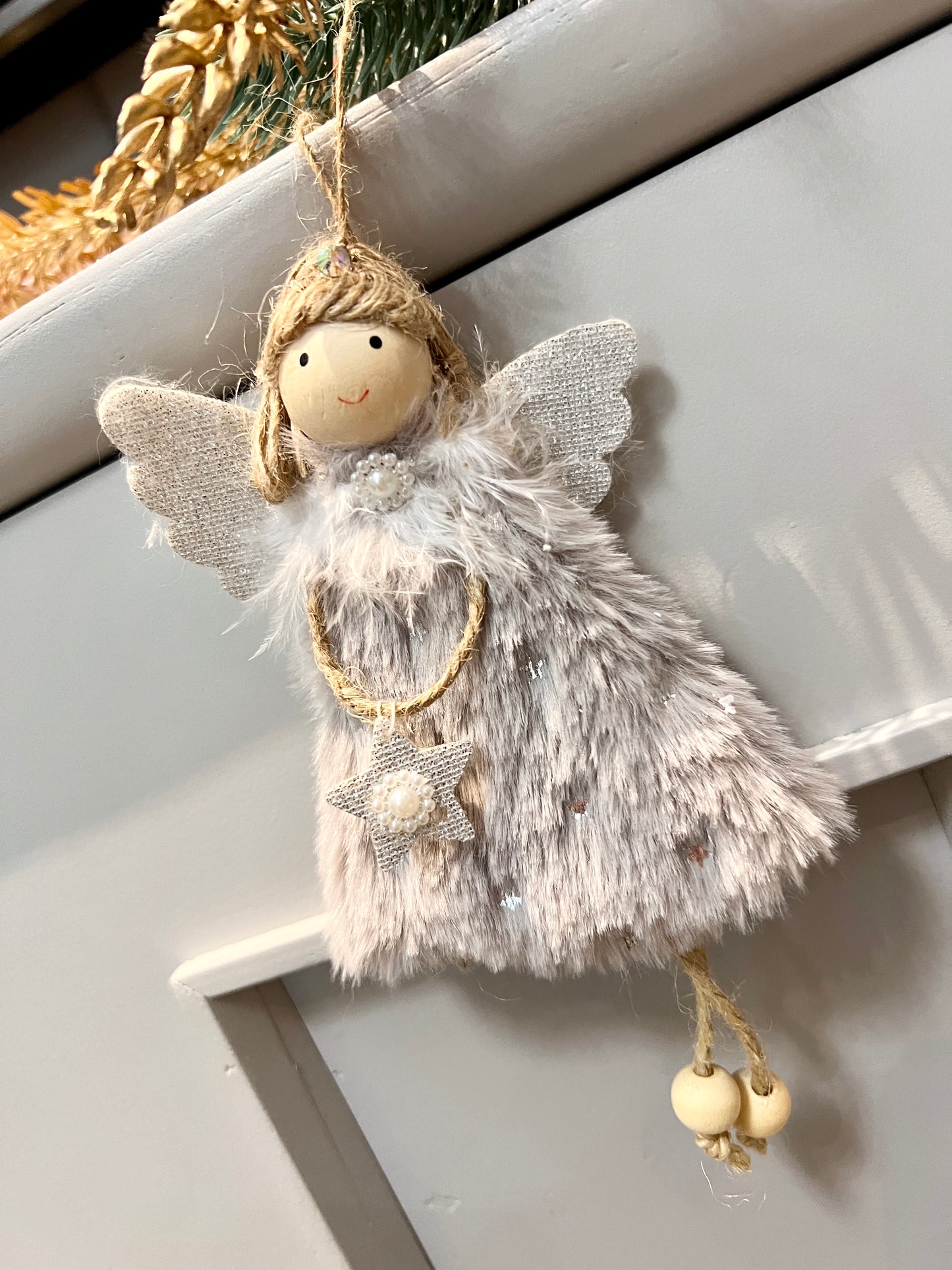 Little Fairy Christmas Ornament Gray