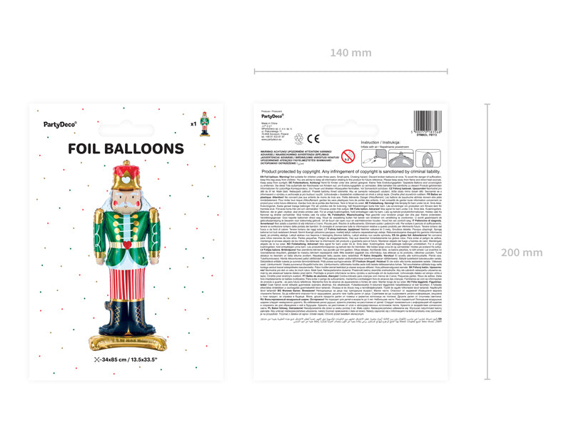 33.5” Standing Foil Balloon Nutcracker