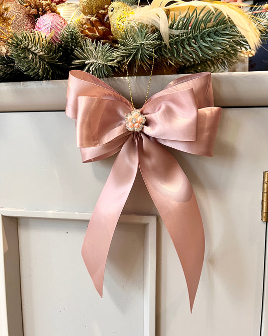 Satin Luxe Bow Small Dusty Rose (SET of 3)- Christmas Ornament