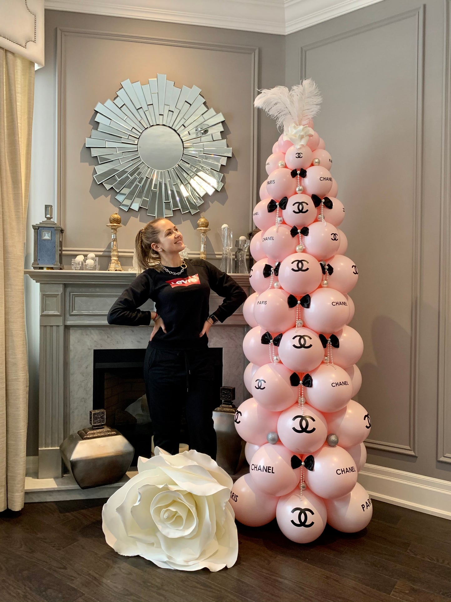 Chanel Inspired Christmas Balloon Tree