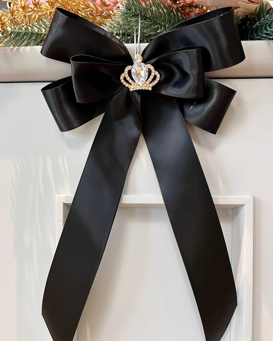 Satin Luxe Bow Small Black (SET of 3)- Christmas Ornament