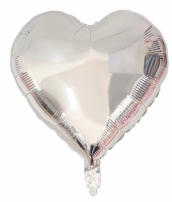 32" Silver Solid Heart (PACK OF 3)